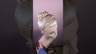 Braided updo ❤️ hairstyle hairtutorial bunhairstyle ballerinahair [upl. by Greenebaum]