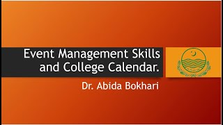 Event Management Skills and College Calendar [upl. by Thessa]