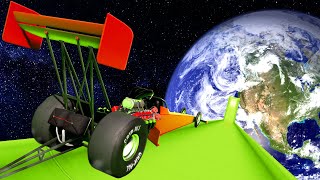 Using GIANT RAMPS to Jump The FASTEST CARS Over PLANETS in BeamNG Drive Mods [upl. by Hite691]