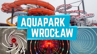 All Water Slides  Zjeżdżalnie Aquapark Wrocław Poland GoPro [upl. by Baxter]