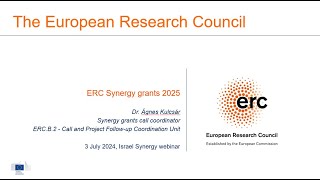 ERC Synergy info session for the research community in Israel 3724 [upl. by Falzetta]