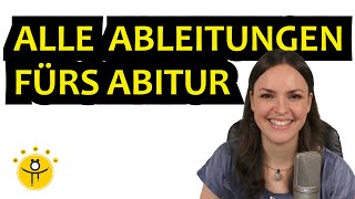 Mathe ABI Zusammenfassung ABLEITUNGEN – Alle Ableitungsregeln Abitur [upl. by Aicilif]