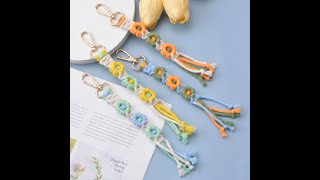 DIY Weaving Flower Keychain [upl. by Leynad]