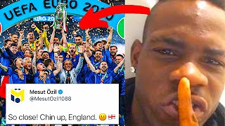 FOOTBALLERS REACT TO ITALY WINNING EURO 2020  ITALY VS ENGLAND FINAL REACTIONS [upl. by Yrogiarc188]