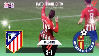 Atletico Madrid vs Getafe CF  Laliga Highlights  19122023  EAFC 24 eafc24 [upl. by Nyladam]