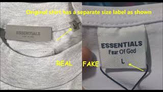 Essentials Fear of God shirt real vs fake How to spot fake Fear of God garments [upl. by Atterehs]