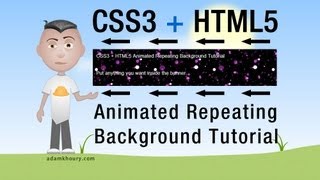 HTML5 CSS3 Animated Repeating Tile Background keyframes Tutorial [upl. by Jecoa915]