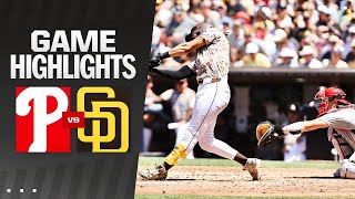 Phillies vs Padres Game Highlights 42824  MLB Highlights [upl. by Idyak651]