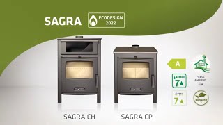 Stufa contemporanea a legna con forno in Conto Termico Sagra  Ecodesign 2022 [upl. by Nawaj]