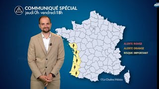 Communiqué Spécial  Orages très pluvieux en Aquitaine jeudi [upl. by Alul]