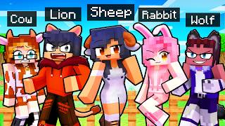 10 FRIENDS on one ANIMAL BLOCK in Minecraft [upl. by Munster329]