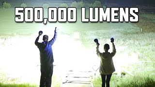 500000 Lumens  Worlds Brightest Torches all on at the same time [upl. by Karlis]