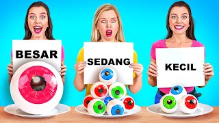 MAKANAN BESAR VS MAKANAN SEDANG VS MAKANAN KECIL  Tantangan 1000 Lapis Makanan oleh 123 GO FOOD [upl. by Nohpets791]