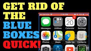 Blue boxes on iphone how to make them go away in 30 seconds [upl. by Arvad]