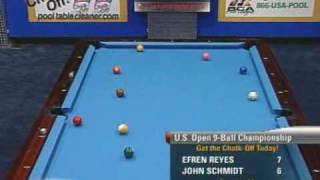 Billiards US Open 9Ball Championship Efren Reyes v Schmidt [upl. by Esilec]