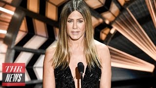 Jennifer Aniston Chokes Back Tears Introducing In Memoriam Segment  Oscars 2017 [upl. by Fraser562]