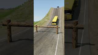 School Buses amp Cargo Truck vs Logs Trap  BeamNGdrive shorts beamngdrive bus [upl. by Cockburn]