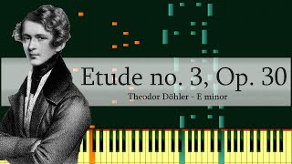 Theodor Döhler Etudes Op 30 No 3 in E minor midi [upl. by Kerat931]