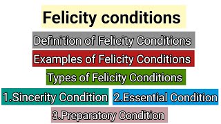 Felicity Conditions in Speech Acts  Types of Felicity Conditions  Speech Act Theory in Pragmatics [upl. by Milo507]