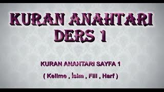 Kuran Arapçası  Kuran Anahtarı Ders01 [upl. by Ynnatirb]