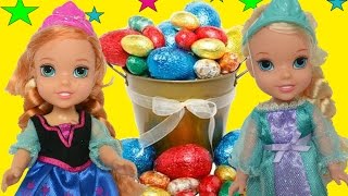 Anna and Elsa Toddlers Easter Egg Hunt Play Together Ep36  Toys In Action [upl. by Ladiv643]