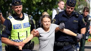 Greta Thunberg vai pagar multa por desobediência à polícia [upl. by Amerak]