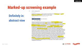 Fulltext screening in coproducing a Cochrane qualitative evidence synthesis [upl. by Kavanagh545]