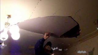 Plastering Ceiling Repair Large Hole  Hawthorn Plaster Repairs [upl. by Retnuh]