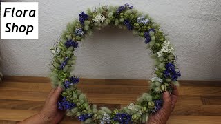 Dekoring Blumenreifen Blumenring selber machen Floral Hoop Blumenkranz mit Trockenblumen binden [upl. by Limay]