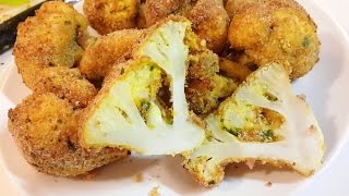 الزهرة بروستد بطريقة صحية  الشيفلور Baked Breaded Cauliflower [upl. by Gershon]