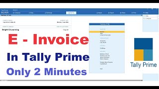 How To Generate E Invoice in Tally Prime in Hindi 2024  Tally Tutorial tallyprime einvoice tally [upl. by Esorlatsyrc254]