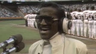 1986 ALCS Gm3 Sammy Davis Jr sings national anthem [upl. by Oahc]