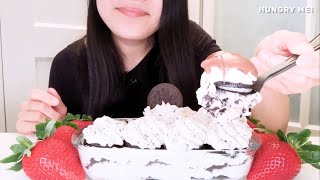 MUKBANG OREO BAILEYS TIRAMISU  NUTELLA amp STRAWBERRIES  HoMeMaDe [upl. by Uticas]