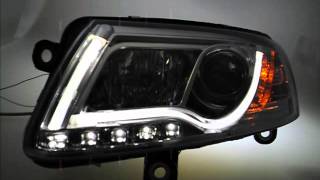 SWLtube Scheinwerfer Audi A6 4F LED Lighttube Standlicht chrome SWTuning [upl. by Buell828]