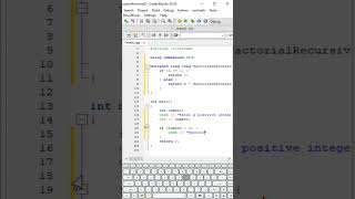 C Factorial Calculation Recursive Method asmr coding programming asmrsounds asmrprogramming [upl. by Mcmath]