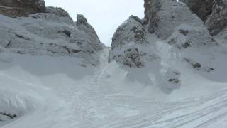 Pale di San Martino  scialpinismo freeride  Discesa Vezzana Travignolo [upl. by Gardia]