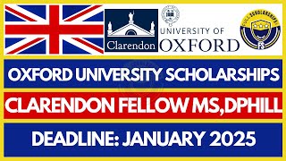 Clarendon Scholarships 2025 at Oxford University Fully Funded Masters DPhill Apply Free Online Now [upl. by Chak]