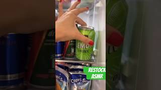 FRIDGE RESTOCK RESTOCKING SOME SNACKS AND DRINKS ASMR RESTOCK REFILL SATISFYING FRIDGE [upl. by Egief]