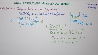 ANALİTİK KİMYASulu Çözeltiler ve Kimyasal DengeKimyasal Denge 3 [upl. by Merrielle]