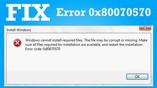 How to Fix Windows 10 Error Code 0x80070570 [upl. by Amihc]