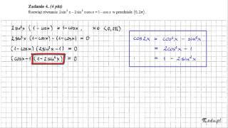 Zadanie 4 Matura maj 2011 PR Trygonometria [upl. by Mintun]