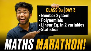 Class 9th Complete Maths Marathon🔥  Number System  Polynomials  Linear Eq in 2 Variable  Stats [upl. by Orel]