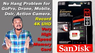 Sandisk Extreme A2 64 GB MicroSD Memory Card  Best memory card for smartphone camera gopro drone [upl. by Akierdna]