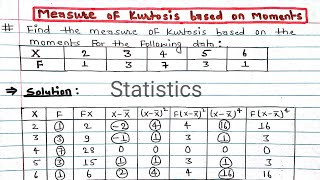 Measure of Kurtosis Based on Moments Statistics Operational ResearchMBS MBA BBS BBA BCA [upl. by Aim]