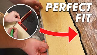 How to Scribe Vinyl Plank Flooring to Fit ANY Curved Wall [upl. by Lonna]