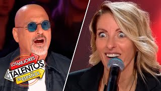 BOTÓN DORADO Geneviève Côté creadora de sonidos asombra a Howie Mandel  Canada’s Got Talent [upl. by Ahseia]