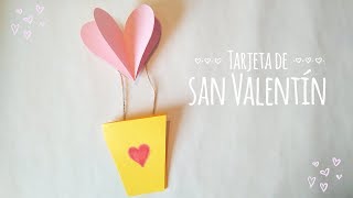 Tarjeta de San Valentín un globo de corazones  Manualidades para peques [upl. by Tristan74]