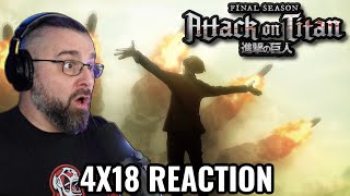 ATTACK ON TITAN 4X18 REACTION Sneak Attack Shingeki No Kyojin [upl. by Pol]