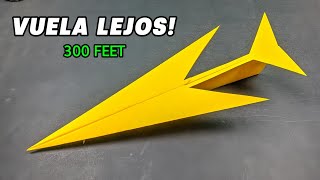 AVIONES DE PAPEL VUELAN 300 PIES Cómo hacer un avión de papel que vuele lejos [upl. by Melitta]