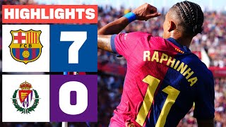 FC BARCELONA 7  0 REAL VALLADOLID CF  RESUMEN LALIGA EA SPORTS [upl. by Laroy]